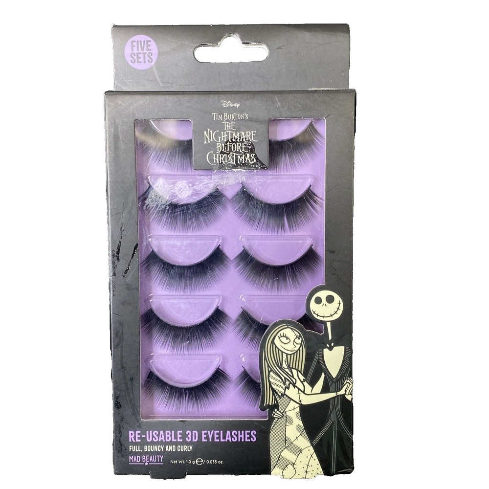 Nightmare Before Christmas  Re-Usable 3D Eyelashes Mad Beauty Purple Full Bouncy